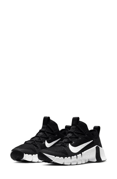 Nike Women's Free Metcon 3 Training Sneakers From Finish Line In Black/ White/ Volt