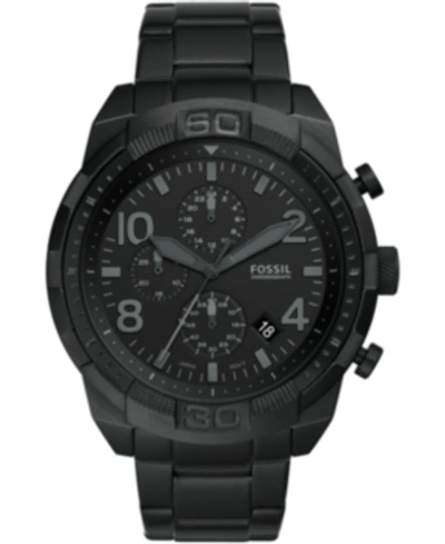 Fossil Men's Chronograph Bronson Black Stainless Steel Bracelet Watch 50mm