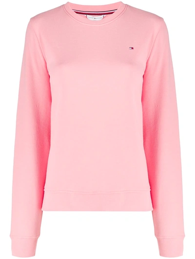 Tommy Hilfiger Logo-embroidered Sweatshirt In Pink