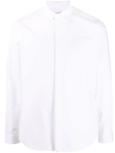 Valentino Concealed Front Button Placket Shirt In 白色