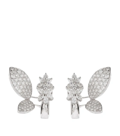 Yeprem White Gold Diamond Butterfly Earrings