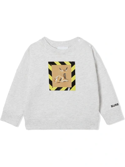 Burberry Babies' Kids Deer Print Sweatshirt (6-24 Months) In Grey