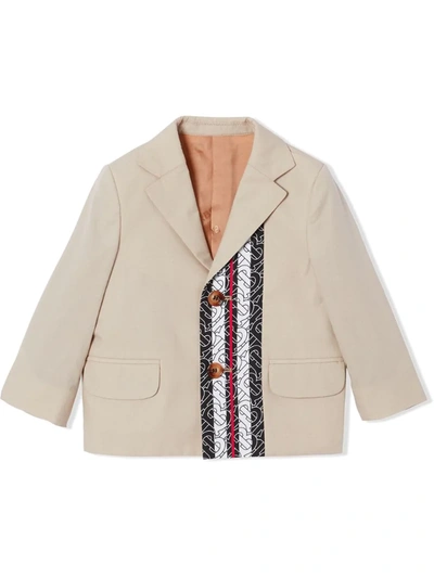 Burberry Babies' Kids Tb Monogram Stripe Blazer (6-24 Months) In Neutrals