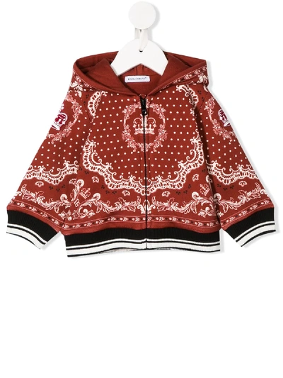 Dolce & Gabbana Babies' Kids Cotton Hooded Sweatshirt (3-30 Months) In Red