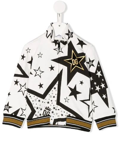 Dolce & Gabbana Baby Boy's Millennials Star-print Jacket In White Black