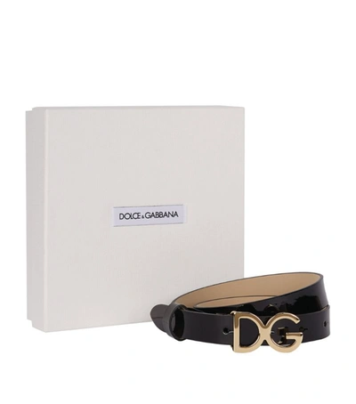Dolce & Gabbana Kids' Leather Logo Belt In Black