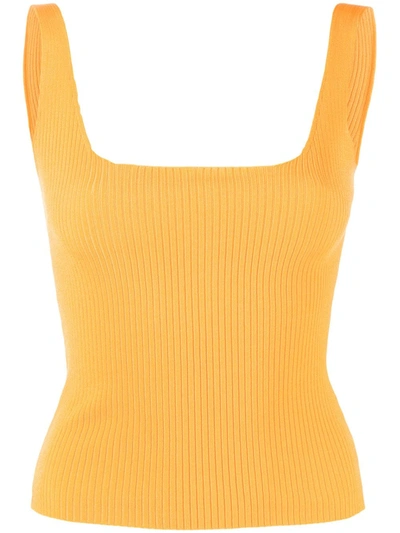 Sandro Women's Alya Ribbed Knit Cropped Tank Top In Yellow