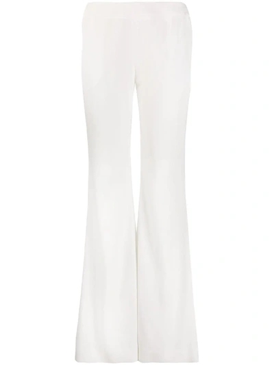 Balmain High Waist Flared Trousers In White