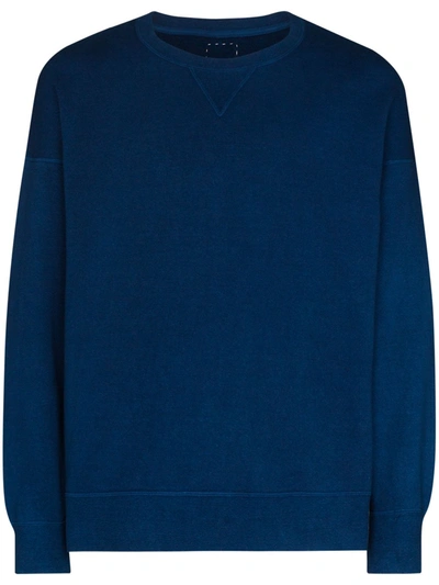Visvim Jumbo Crew Cotton Sweatshirt In Blue