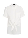 Theory Hekanina High-low Linen Blouse In White