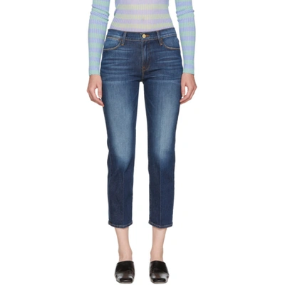 Frame Le High Straight Cropped Distressed High-rise Slim-leg Jeans In Allerton