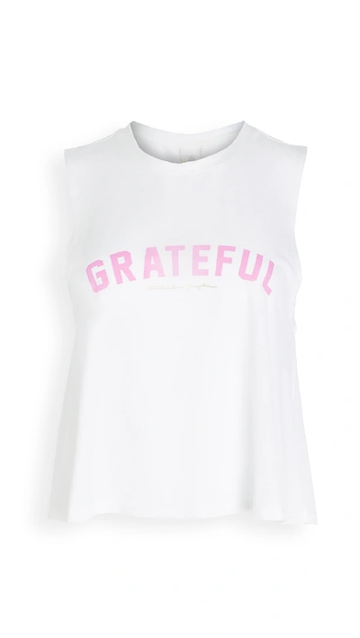 Spiritual Gangster Grateful Active Crop Tank In White