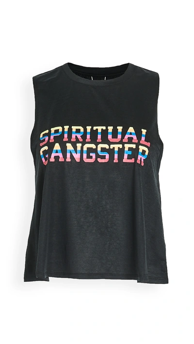 Spiritual Gangster Sgv Active Crop Tank In Black