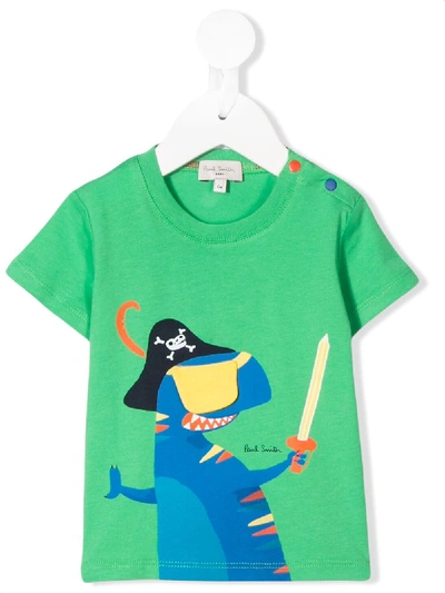 Paul Smith Junior Babies' Pirate Dinosaur T-shirt In Green