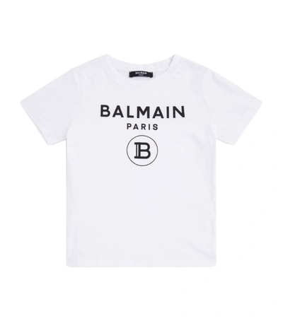 Balmain Kids' Cotton Logo T-shirt (4-16 Years) In White
