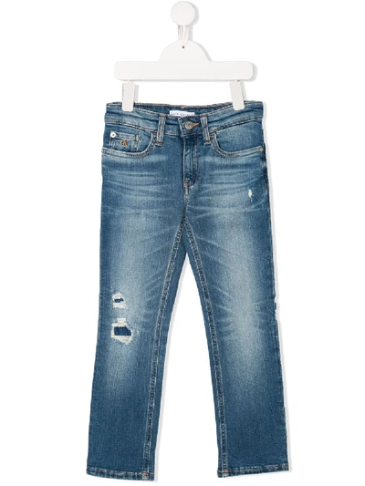 Calvin Klein Kids Light-wash Slim Jeans (4-16 Years) In Blue
