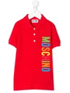 Moschino Kids Rainbow Logo Polo Shirt (0-24 Months) In Red