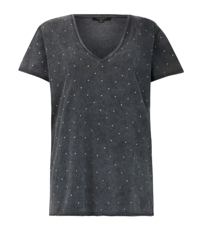 Allsaints Emelyn Budan Acid Wash T-shirt In Black