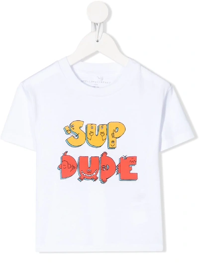 Stella Mccartney Kids' Sup Dude T-shirt In White