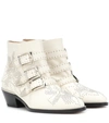 Chloé Women's Susanna Pointed-toe Studded Booties In White