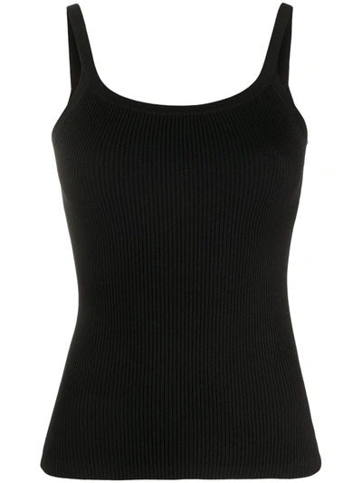 Sandro Ribbed Knit Vest Top In Black