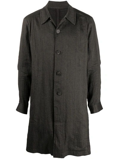 Devoa Long-line Shirt In Grey