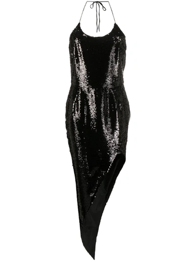 Alexandre Vauthier Sequin Embellished Asymmetric Dress In Black