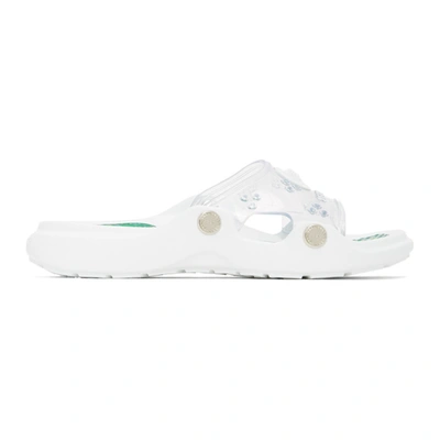 Versace Tropical Plant Print Slides In Kwt Clear