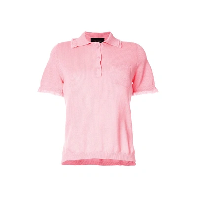 Mr & Mrs Italy Leisure Silky Cotton Polo Sweater In Rose