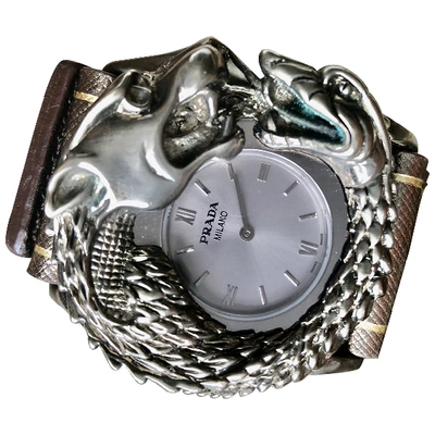 Pre-owned Prada Metallic Steel Watch