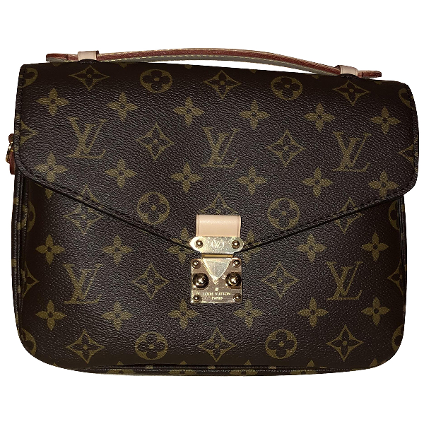 Pre-Owned Louis Vuitton Metis Brown Cloth Handbag | ModeSens