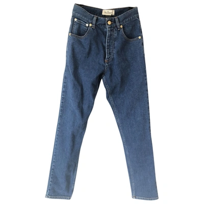 Pre-owned Mulberry Straight Trousers In Blue
