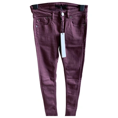 Pre-owned Victoria Beckham Burgundy Cotton Jeans