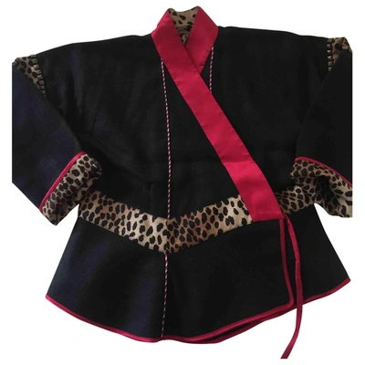 Pre-owned Etro Linen Short Waistcoat In Black