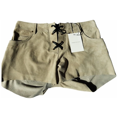 Pre-owned Balmain Beige Suede Shorts