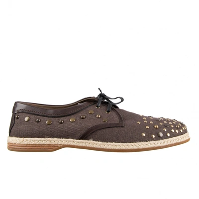 Pre-owned Dolce & Gabbana Cloth Lace Ups In Brown
