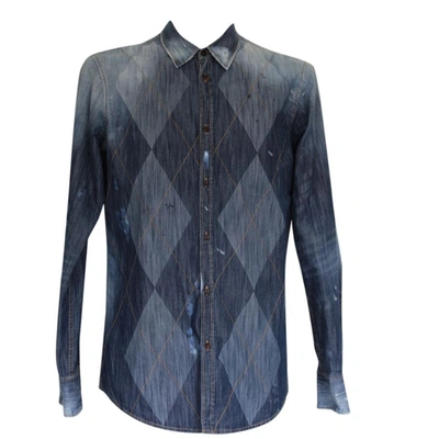 Pre-owned Dsquared2 Silk Shirt In Blue