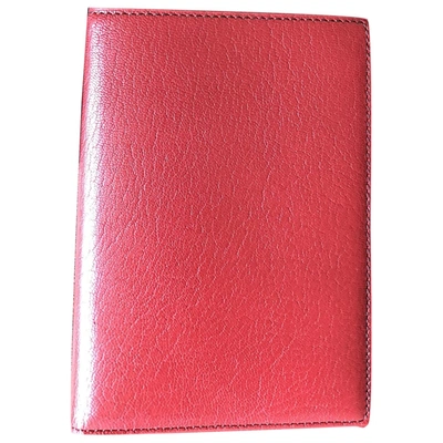 Pre-owned Cartier Leather Card Wallet In Red