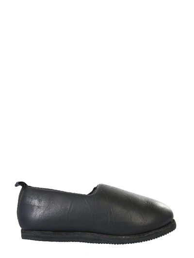 Guidi Womens Black Leather Slip On Sneakers