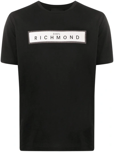 John Richmond Logo Print Stud Detail T-shirt In Black
