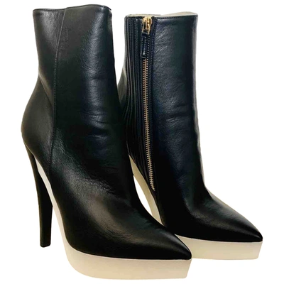 Pre-owned Stella Mccartney Cloth Ankle Boots In Black