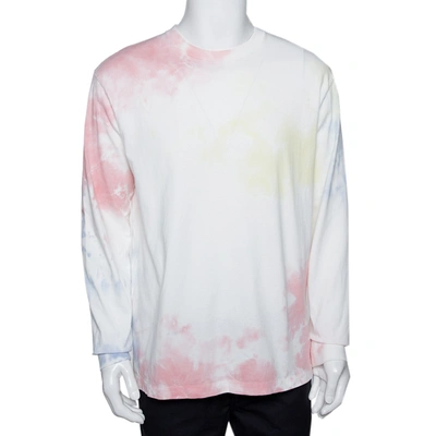 Pre-owned John Elliott Ink Bloom Tie Dye Cotton University T-shirt M In White