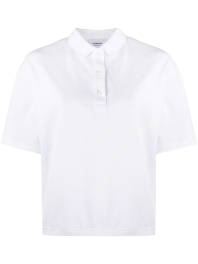 Dondup Cut-out Back Panel Cotton Polo Shirt In White