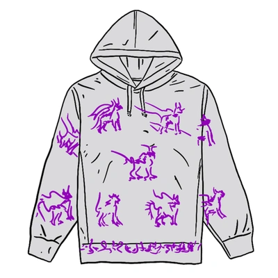 Pre-owned Supreme Animals Hooded Sweatshirt Ash Grey | ModeSens