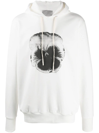 Frankie Morello Print And Patch Hoodie Sweatshirt In White