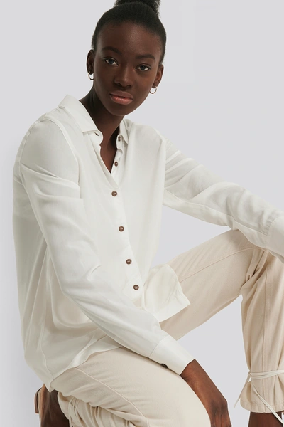 Na-kd Reborn Contrast Button Shirt - White In Ecru