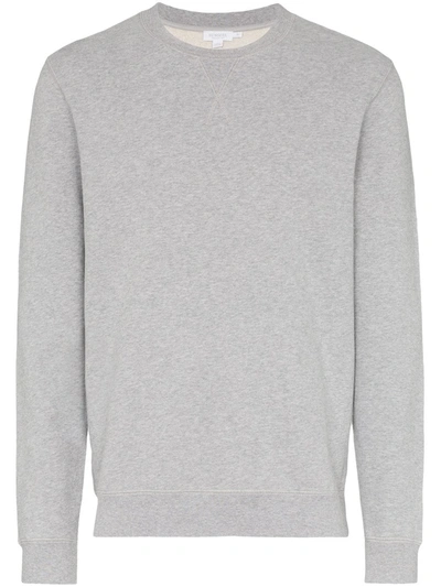 Sunspel Grey Cotton Loopback Sweatshirt