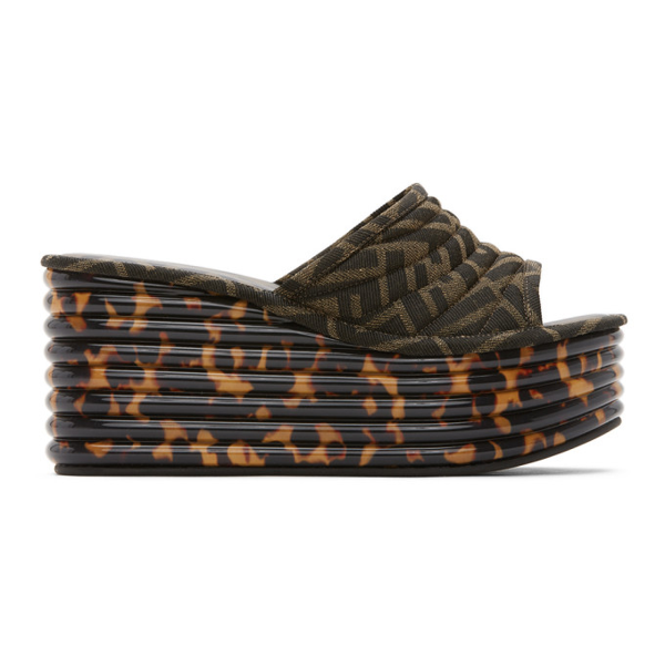 fendi promenade ff flat leather sandals