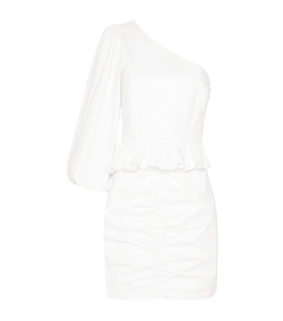 Shona Joy Grant One-shoulder Ruched Mini Dress In White