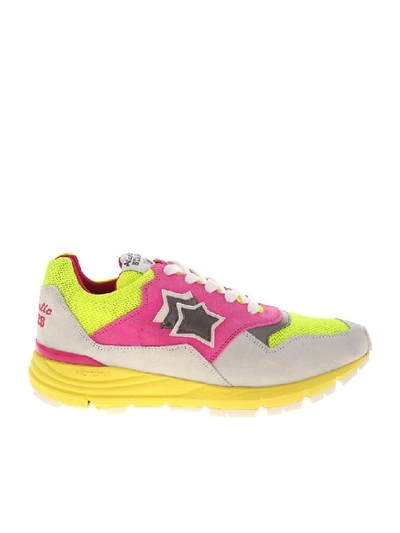 Atlantic Stars Agena Trainers In Ecru And Fluo In Yellow